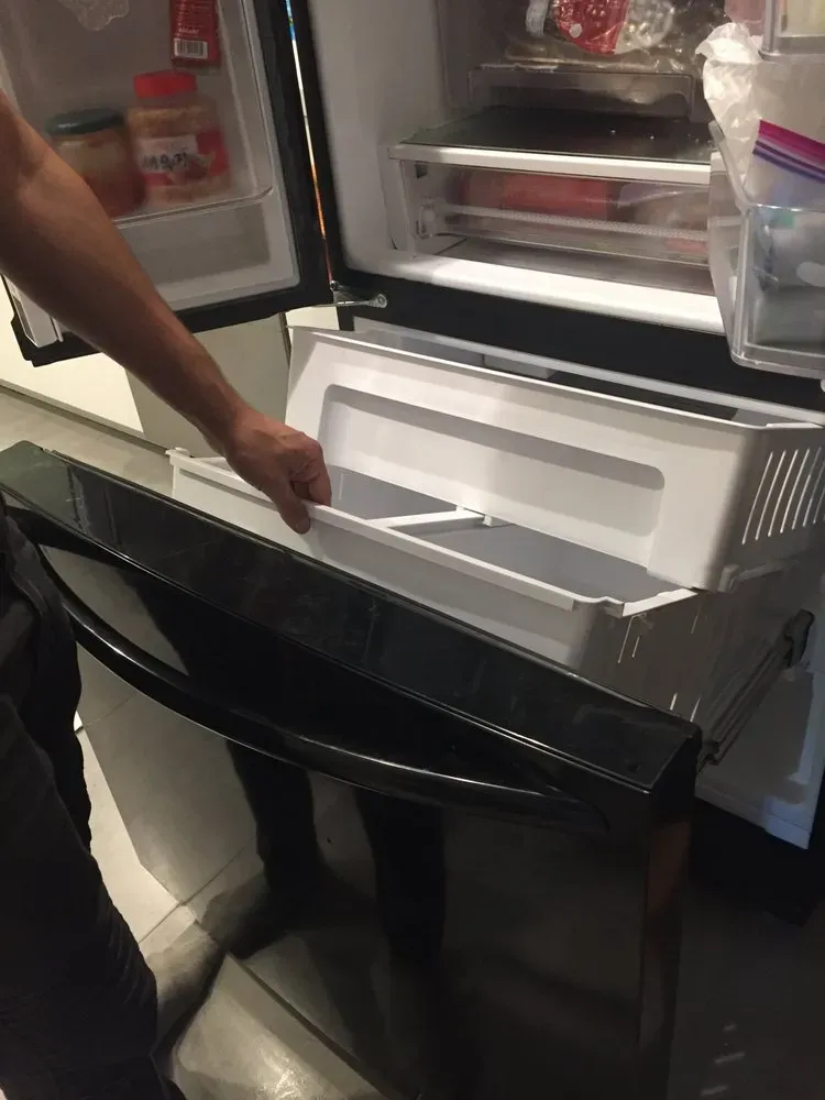 Servicing a French-door freezer drawer — Spark Appliance Repair, Mountain View CA