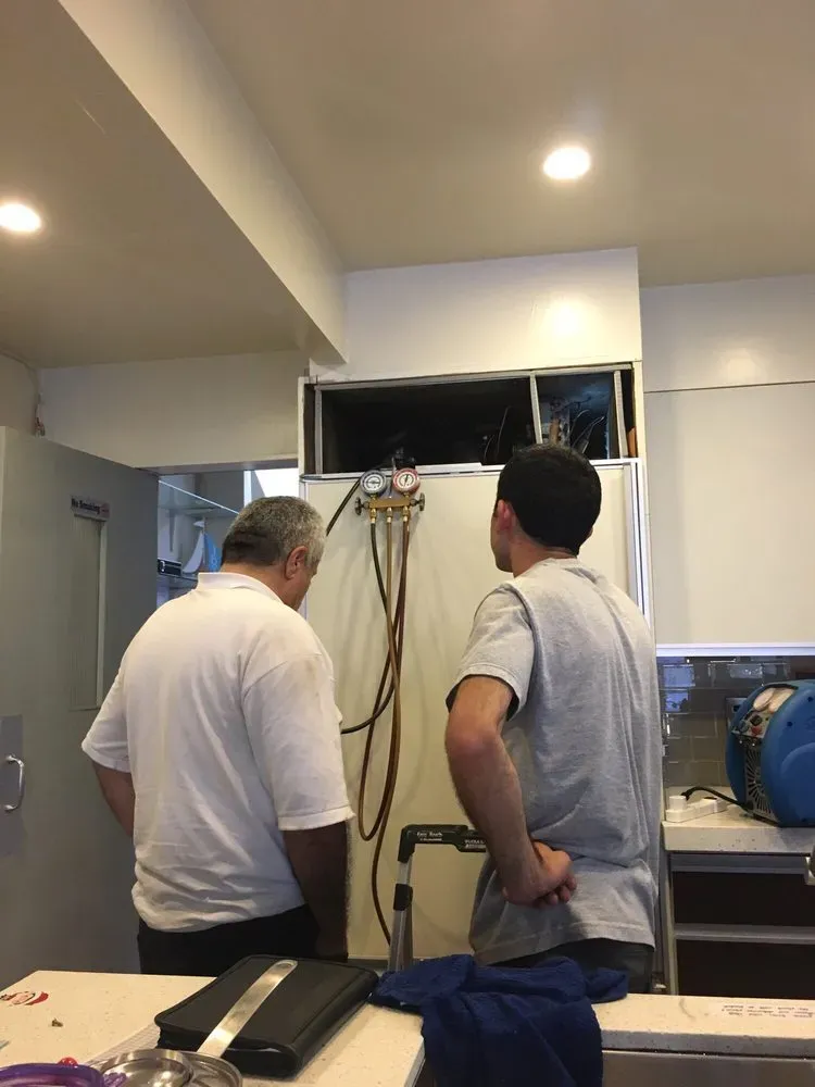 Refrigerant pressure testing on an HVAC system — Spark Appliance Repair, Mountain View CA